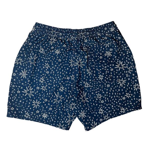 VOLCOM Navy Blue Stars Board Shorts Manic Swim Trunk No Lining Large 4th Of July - Picture 2 of 6